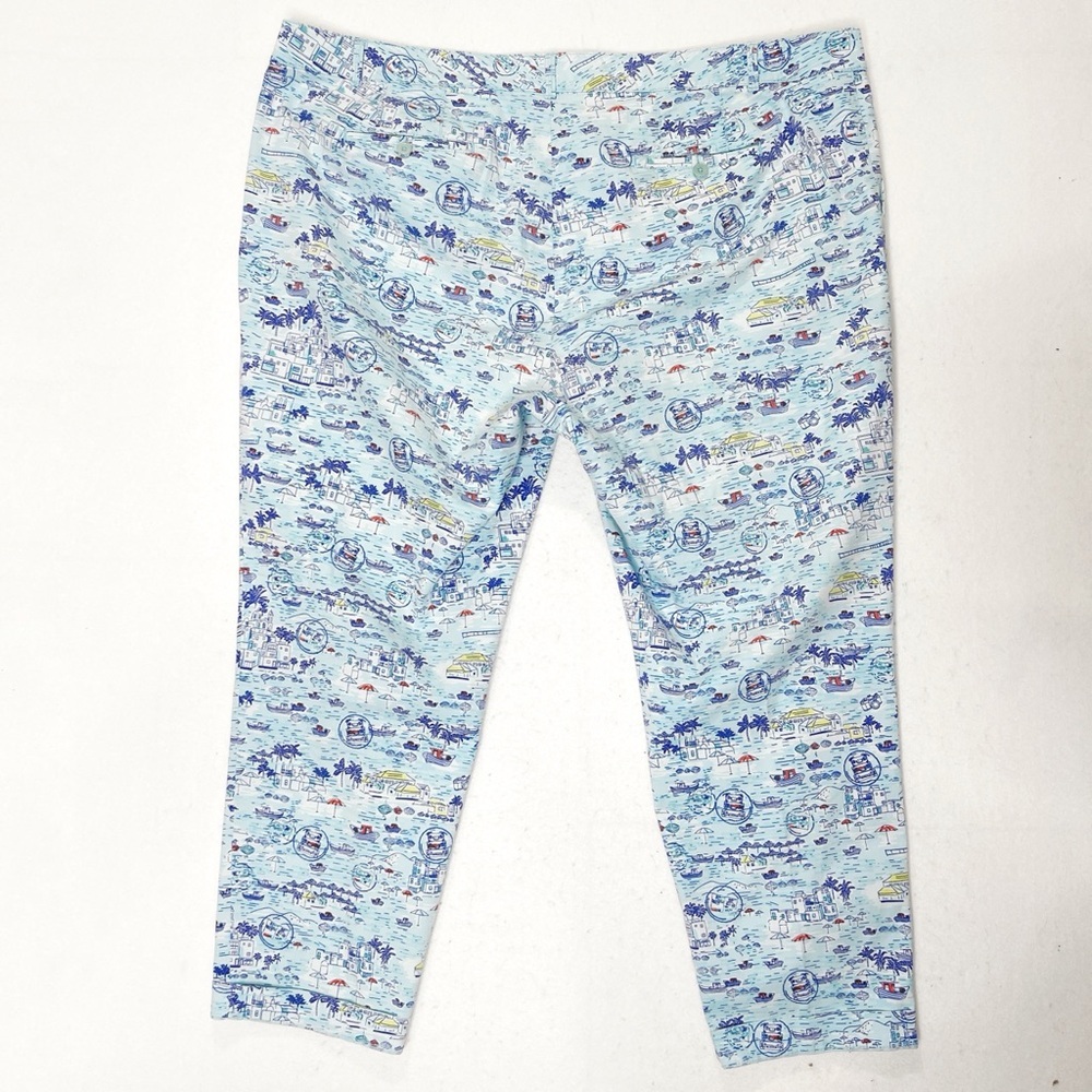 Talbots The Weekend Chino Whimsical Nautical Vacation Boats Print Size 20 - Picture 3 of 10